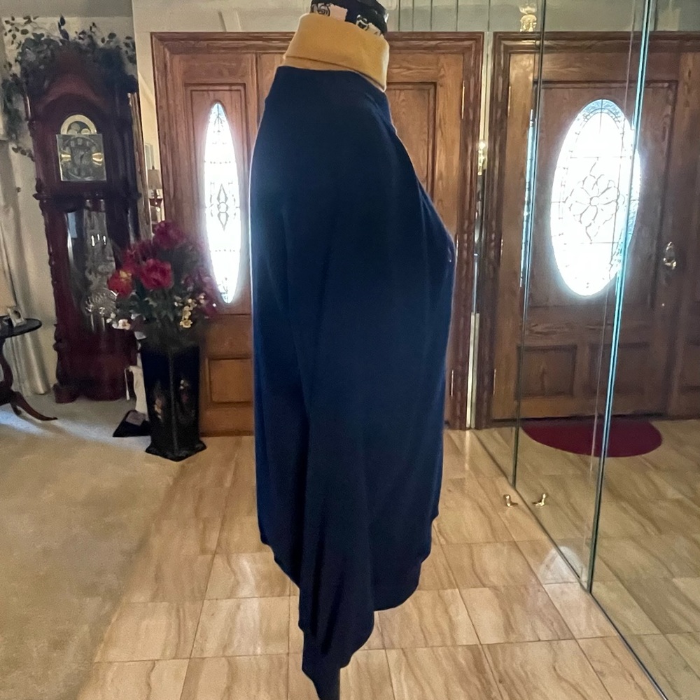 One Up Golf  Vintage Wool Navy Golf Sweater with Gold Turtleneck Women Small - Picture 3 of 13